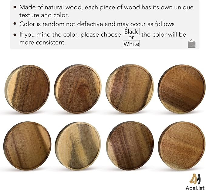AceList 3-Pack Round Floating Shelves for Wall Decor, 6'' Diameter Beech Wood Floating Shelf, Cup Plant Wall Shelves for Bedroom, Bedroom, Living Room, Bathroom, Kitchen