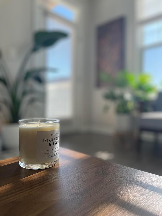 Sea Salt and Orchid Candle for House Decor | 50+ Hour Burn, All Natural Soy Scented Jar Candles, Clean Floral Scent, Organic and Non Toxic, Large 10oz