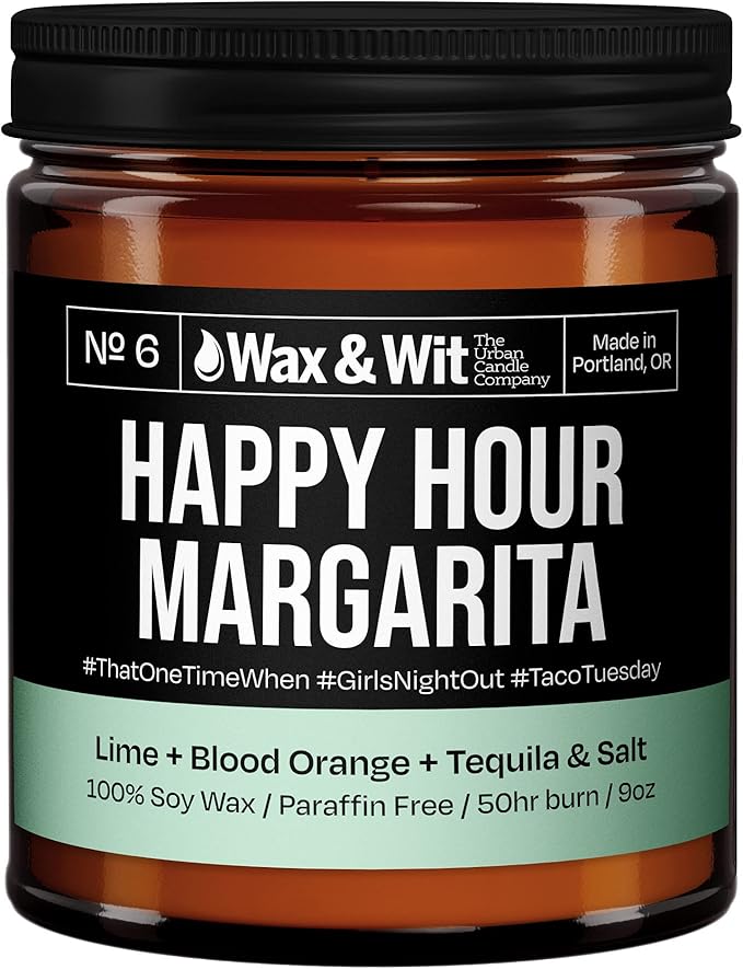 Wax & Wit Funny Soy Candle Gift for Women - Humorous, Aromatherapy Soy Wax Candle, Ideal for Housewarming, Coworker, Birthday – Lime, Blood Orange - 9oz