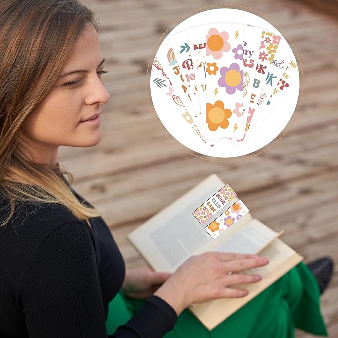 Groovy Floral Magnetic Bookmark - 30Pcs Inspirational Magnetic Bookmarks Boho Floral Rainbow Butterfly Book Mark Magnets Page Marker Clip Gifts for Book Lovers Students Teacher School Reading