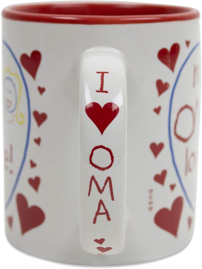 Essence of Europe Gifts My Oma Loves Me Gift for German or Dutch Grandma Color Ceramic Coffee Mug by E.H.G | 12 oz