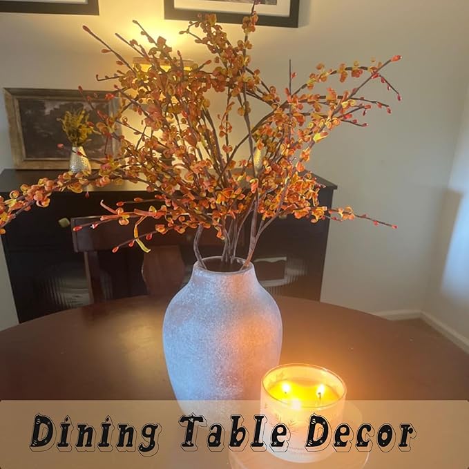 5 Pcs 29.5" Long Fake Fall Flowers Burnt Orange Jasmine Fall Floral Stems for DIY Wedding Bouquets, Thanksgiving, Autumn Home Parties, Xmas Table Centerpieces, Fireplace Vase Decorations