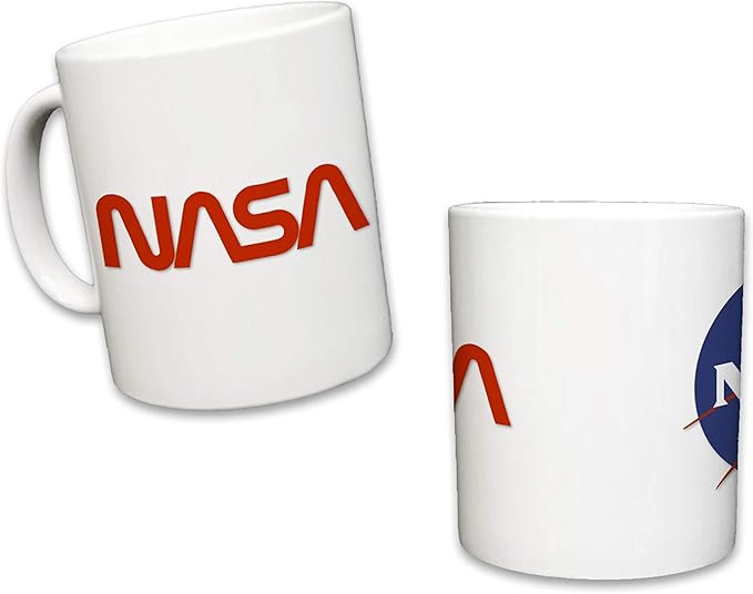 Sweet Gisele | NASA Mug | Original Ceramic Coffee Cup | Iconic Meatball Logo & Classic Red Insignia Design | Beautiful Vivid Colors | Great Novelty Gift | White Mugs | 11 Fl. Oz (White)