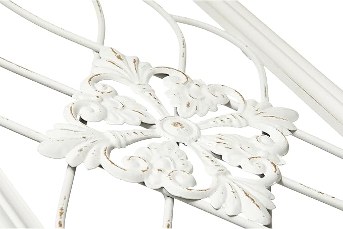 Sintosin Rustic Wood and Metal Wall Art Decor Living Room 14 x 35 Inch, Hanging Distressed White Decorative Vintage Wrought Iron Wall Decor for Living Room Entryway Hallway Bedroom Kitchen