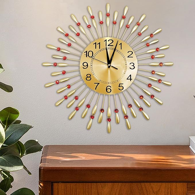 Wall Clock,20inch Decorative Wall Clocks Silent Quality Quartz Battery Operated,Large Wall Clock for Living Room,Kitchen,Home,Bathroom,Bedroom Wall Decor
