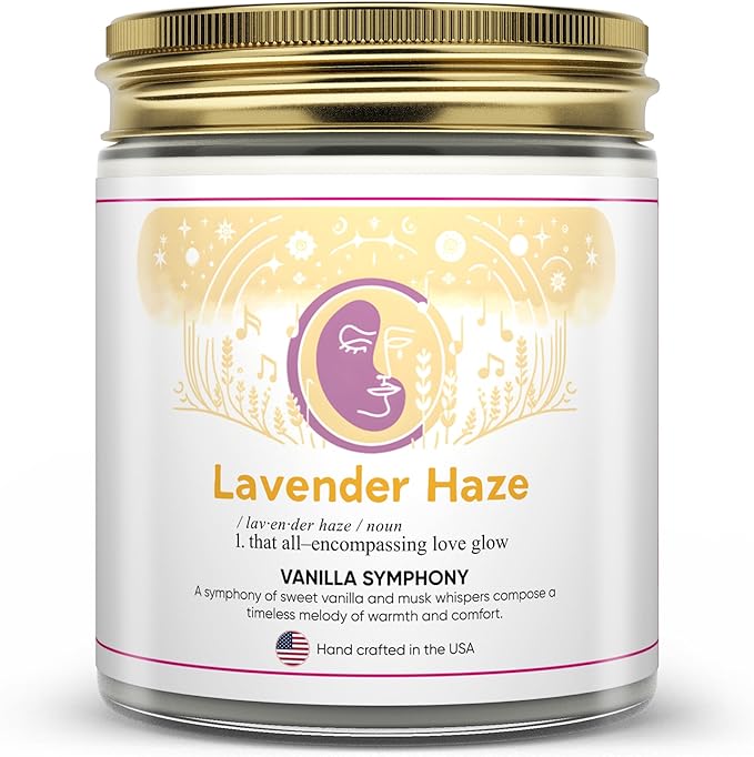 Taylor Inspired Lavender Haze Candle - Long Lasting Soy Wax Candle Gift Set for Taylor Fans - Luxury Scented Candles for Taylor Parties, Home, Birthday Candle - 5 Fragrances (8oz)