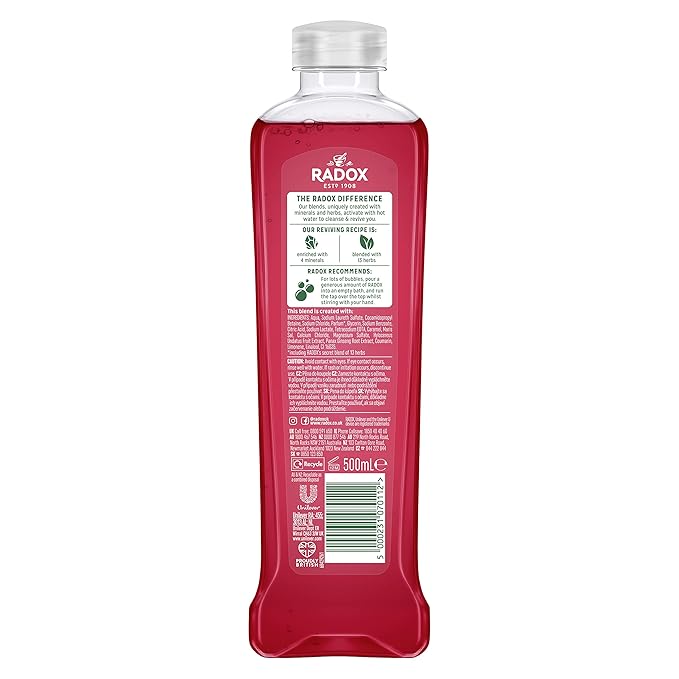 Radox Muscle Therapy Bath Soak with Black Pepper and Ginseng, 500ml