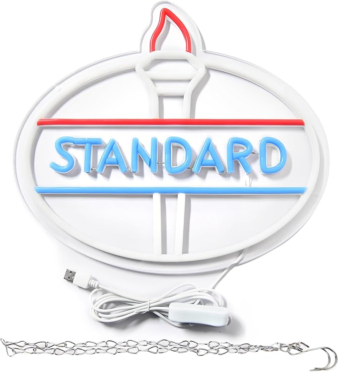 Standard Neon Sign for Wall Decor Garage Led Neon Light for Man Cave Led Neon Light Sign Neon Sign for Auto Room Repair Shop 5V USB Powered,Size13.7 * 12.2inch(ZYLD083)