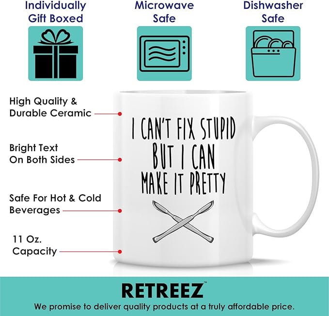 Retreez Funny Surgeon Mug - 11 Oz Ceramic Coffee or Tea Cup - Humorous Plastic Surgery Gift for Plastic Surgeons, Aesthetics and Cosmetic Doctors - Thank-You Gift