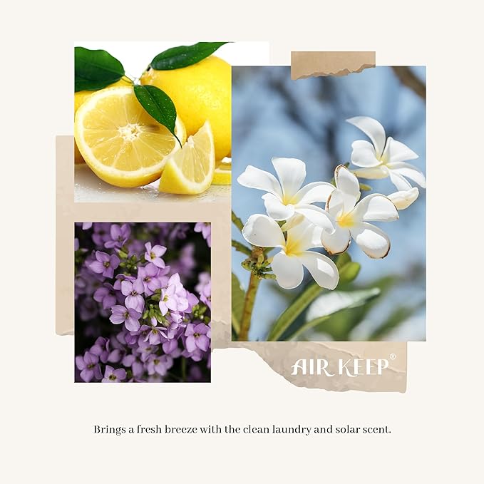 Airkeep Reed Diffuser 3.38 oz (100ml) 2pk, Clean Linen Scented Reed Diffuser Set,Reed Diffuser & Oil Diffuser Sticks, Aromatherapy, Airkeep Reed Diffuser Set Box 2-Clean Linen