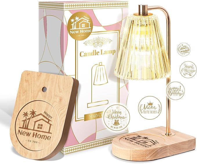 House Warming Gifts New Home, Candle Warmer Lamp Housewarming Gifts for Couples Women Friends, Wax Melt Warmer Lamp with 2 Bulbs, Unique Gift Ideas for Home Living Room Decor