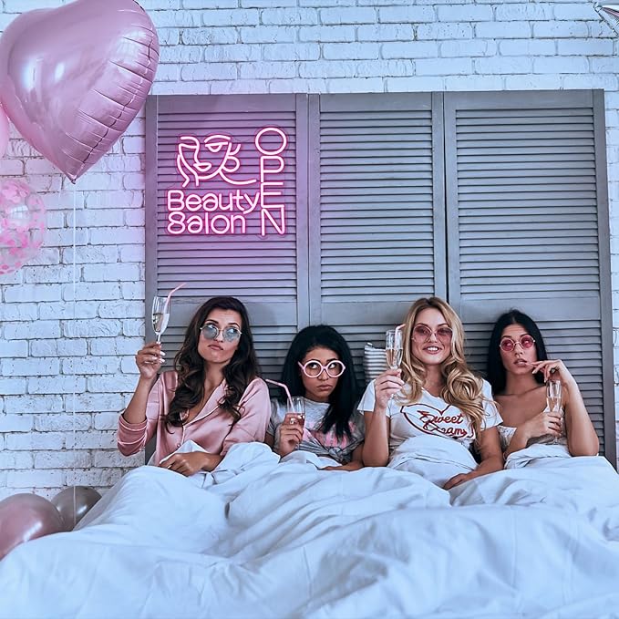 Beauty Salon Open Neon Sign Salon Neon Light Beauty Salon Led Light Open Neon Light Up Sign for Beauty Salon Nails Studio Hairdressing Shop Barber Shop Dressing Room Decoration