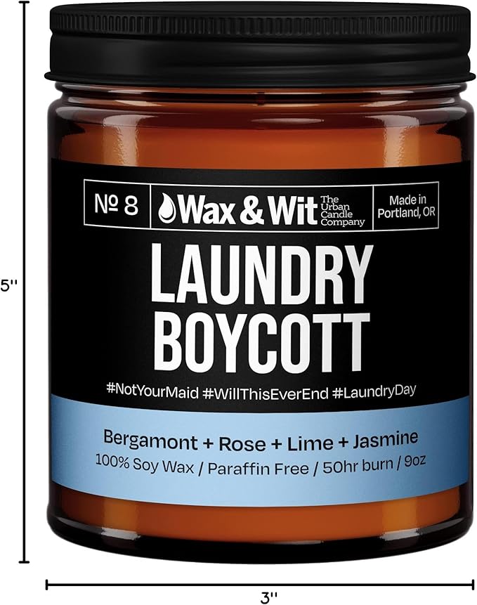 Wax & Wit Funny Soy Candle Gift for Women - Humorous, Aromatherapy Soy Wax Candle, Ideal for Housewarming, Coworker, Birthday – Bergamot, Rose, Lime, Jasmine - 9oz