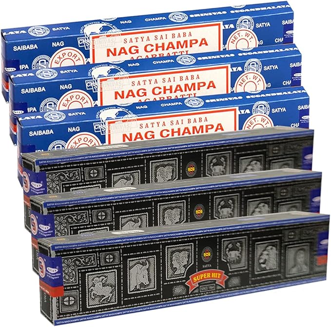 Nag Champa Super Hit Incense Sticks & Holder Bundle Variety Pack from House of Satya Incense Sticks and Trumiri