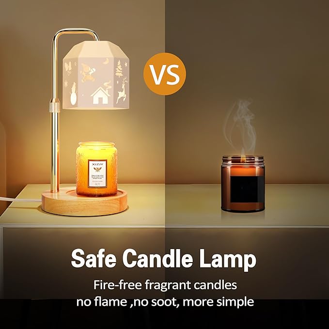 Candle Warmer Lamp with Timer Dimmer,Adjustable Height Candle Warmer, Candle lamp for Scented Wax Jar Candles, for Women,House Warming Gifts for New Home Bedroom Decor,Hollow Art