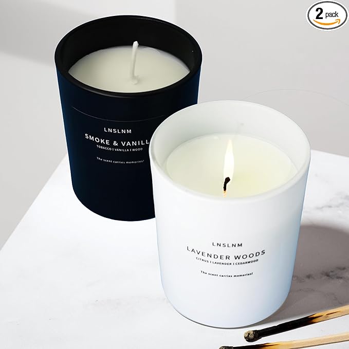 Scented Candle Set | Aroma Candle Collection: Versatile Decorative Candle Sets for Any Occasion (Men's Candle Set - Wooden Lid)
