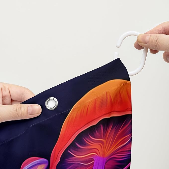 AILONEN Magic Mushroom Shower Curtain,Cartoon Astronaut Shower Curtain Set for Bathroom,Boho Style Jellyfish Waterproof Fabric Bath Curtain for Kids Girls Boys, 72" W*84" H