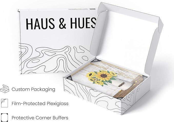 HAUS AND HUES Flower Wall Decor - Set of 4 Floral Wall Art, Floral Wall Decor, Flower Wall Art, Flower Painting with Frame, Floral Pictures Wall Decor, Flower Pictures Wall Decor (Beige Frame, 16x20)