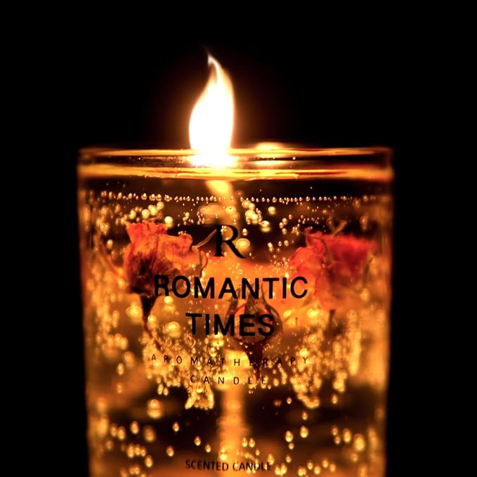 EPIKOS Jelly Aromatherapy Candle with Eternal Flower Inside and with Nighttime Illumination,12.35oz, 45 Hour Burn Time, Perfect Home Decor, Gift Choice, Floral, Fruity Scents (White Tea & Orchid)