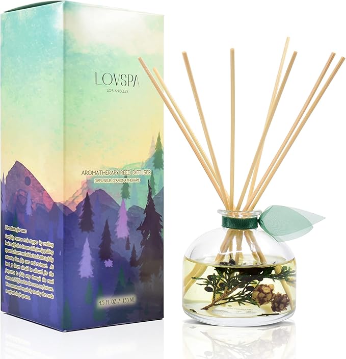 LOVSPA Winter Forest Pine Reed Diffuser Set | Juniper Berries, Sandalwood & Cedar Notes | Made with Real Botanicals | Proudly Made in The USA