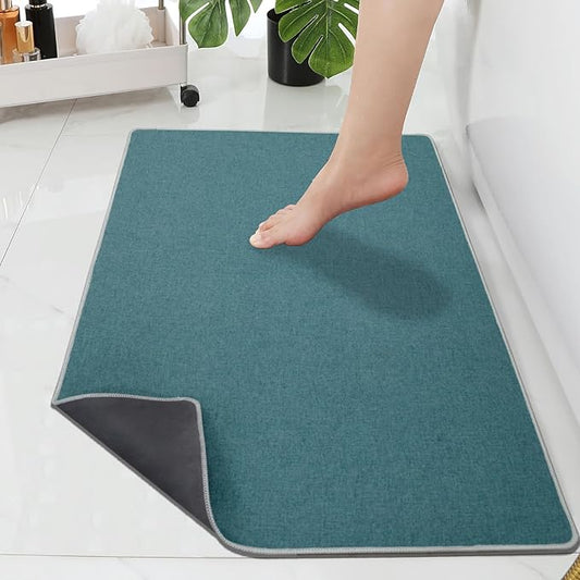 Yancorp 17"x30" Ultra Thin Bathroom Rugs,Kitchen Outdoor Bath Mat Non Slip Fit Under Door Super Absorbent Washable Indoor Door Mat Small Rug