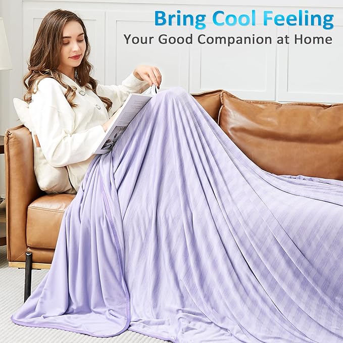 Guohaoi Cooling Blanket (90"x108"King Size) for Hot Sleepers,Absorbs Heat to Keep Body Cool for Night Sweats,100% Oeko-Tex Certified Cool Fiber,Breathable,Comfortable,All-Season.