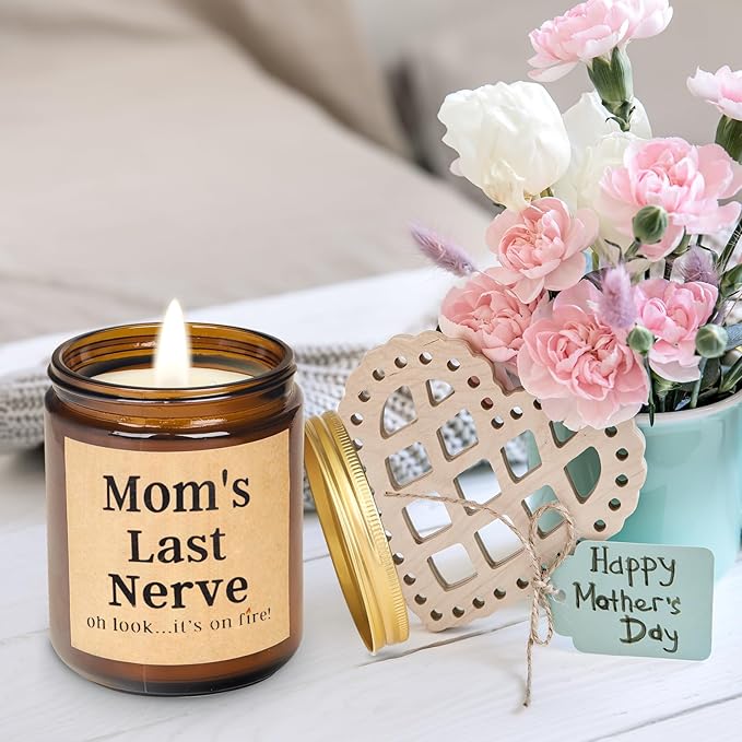 Mom Gifts-Mom’s Last Nerve Candle-Mothers Day Gifts for Mom from Daughter and Son Funny Long Lasting Gift Candles, Happy Perfect Christmas Presents