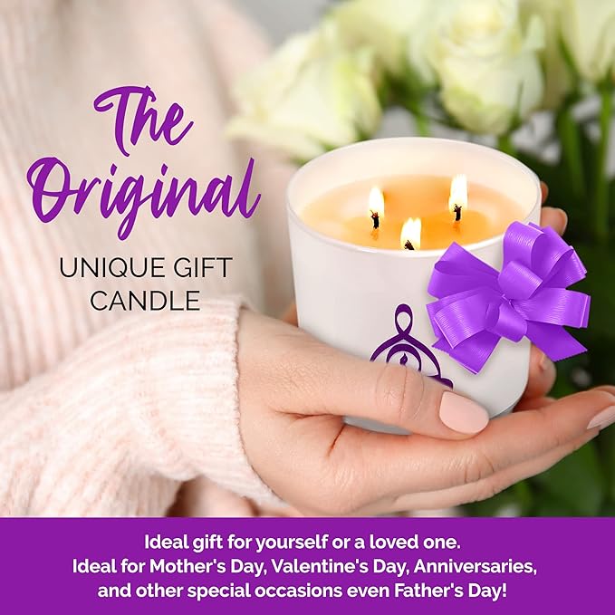 Large Lavender Vanilla Candle, Scented Candles for Home, Hand-Poured Aromatherapy Large 3 Wick Candle for 50-Hour Burn Time, 14oz - OneSoul Collection