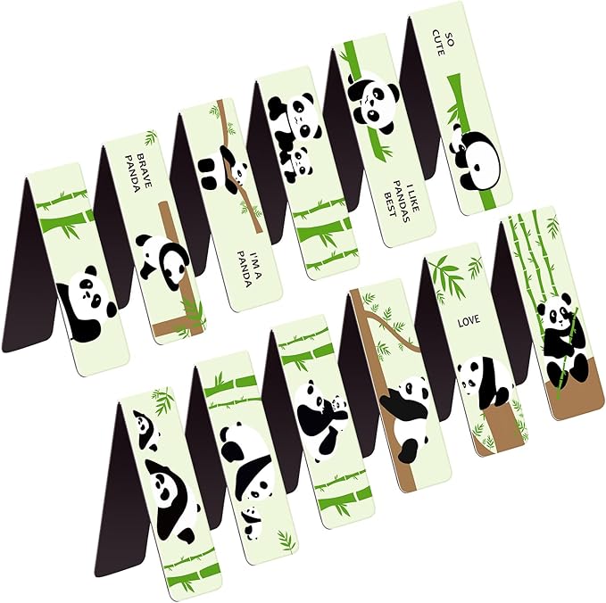 UpUDo 12 Pack Magnetic Bookmark, Book Marker Clip for Teachers, Students, Book Lovers, Printing on 2 Side