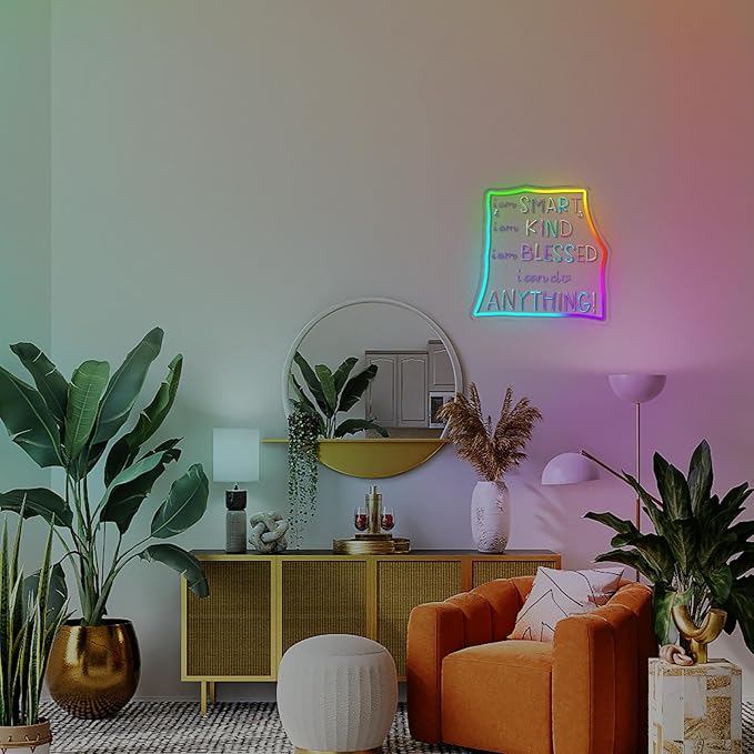 I Can Do Anything Neon Sign Motivational Classroom Led Neon Lights For Wall Decor Dimmable Colorful Light Up Sign For Bedroom Library Classroom Reading Study Room Decoration Boy Girls Gifts