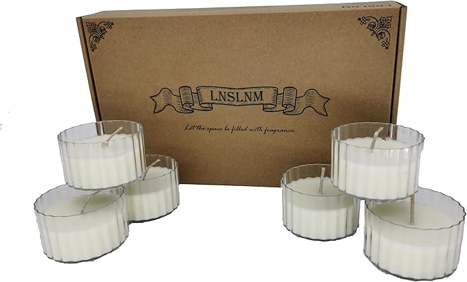 Scented Candle Set | Aroma Candle Collection: Versatile Decorative Candle Sets for Any Occasion (Scented Candle Set - Clear Ripple Cups - 6 pcs)