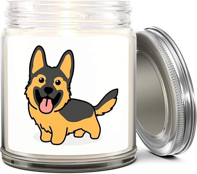 1OAK Lavender Scented Candles - Dog Mom Gifts for Women - Dog Candle - Made in USA (German Shepherd)