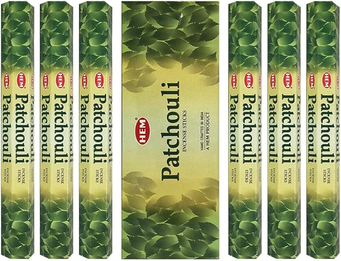 TRUMIRI Patchouli Incense Sticks and Incense Stick Holder Bundle: 1 Set of 6 Packets, 120 Pieces, 6 Incenses per Packet