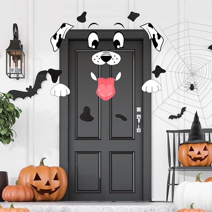 POILKMNI Trunk or Treat Car Decorations Kit, Halloween Dalmatians Dog Decorations for Car & SUV, Outside Garage Archway Door Haunted House Car Stickers Home Party Supplies