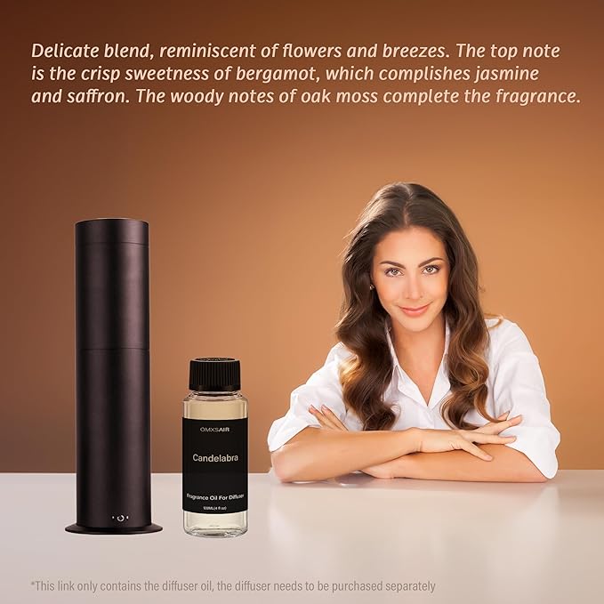 Hotel Diffuser Oil Candelabra Inspired by Baccarat Home Luxury Scents Diffuser Oil 120ml- Bergamot, Sweet Berry & Oakmoss Aromatherapy Oil Blends Fragrance Essential Oils for Diffuser
