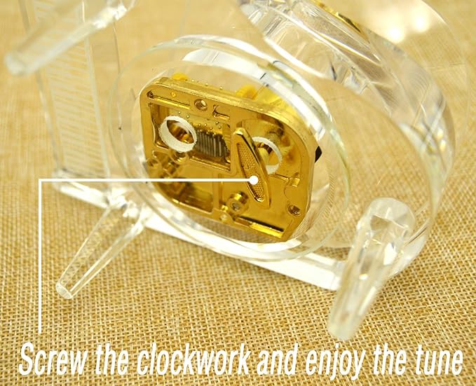 Piano Music Box Crystal Song Fur Elise, Clockwork Mechanical Piano Toy Piano Ornament Classical Romantic Valentine Gift (for Elise)