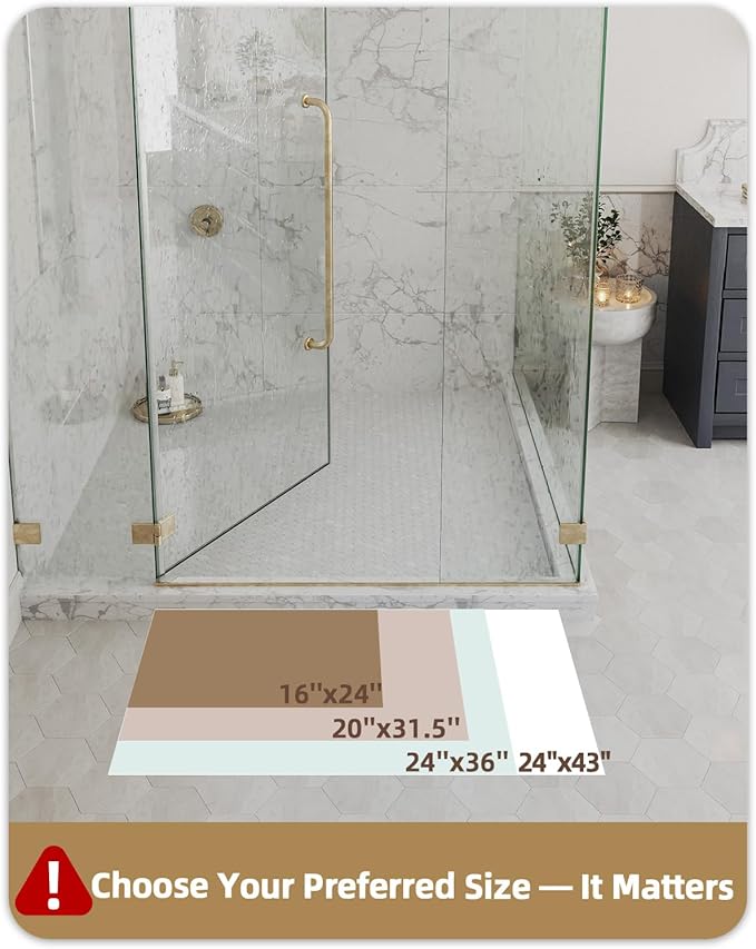 Color&Geometry Small Bath Rugs Non Slip Washable, 16"x24" Absorbent Beige Bathroom Rugs, Soft Bath Mats for Bathroom Floor, Shower, Bathtub, Laundry