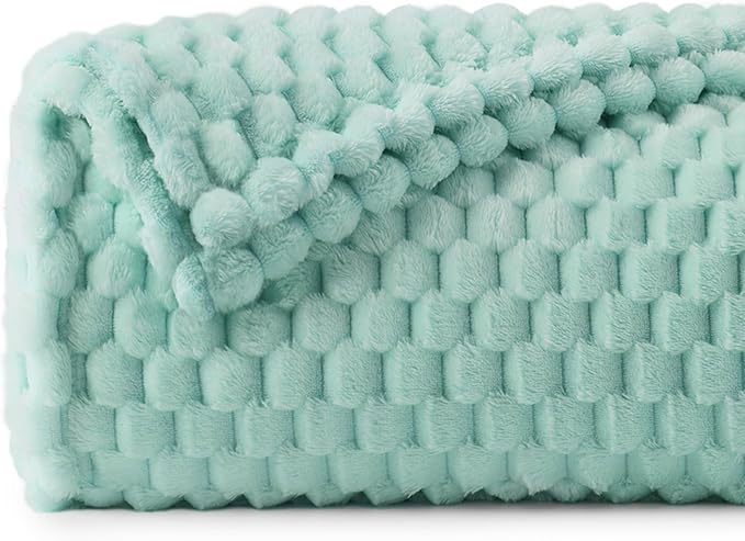 BEDELITE Jacquard Blanket - 3D Fleece Decorative Haze Blue Throw Blanket, Super Soft and Cozy Warm Fuzzy Blanket All Seasons Suitable, 50x60Inches