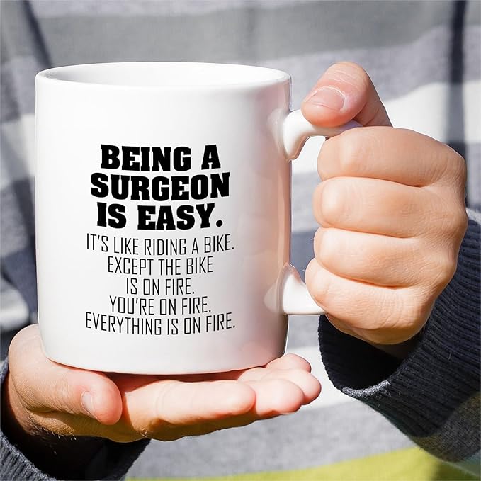 Retreez Funny Surgeon Mug - 11 Oz Ceramic Coffee Cup - Being A Surgeon Is Easy Mug - Humorous Gift for Surgeons, Surgical trainee, Surgical Resident, Medical Professionals - Thank-You, Graduation Gift