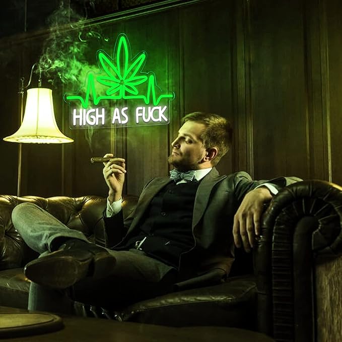 JFLLamp Leaf Weed Neon Signs LED Neon Lights Signs for Wall Decor Bedroom Suitable for Living Room Bar Game Room Hotel Birthday Party Restaurant Christmas Unique Gift for Lover 16 * 12 Inch(Green)