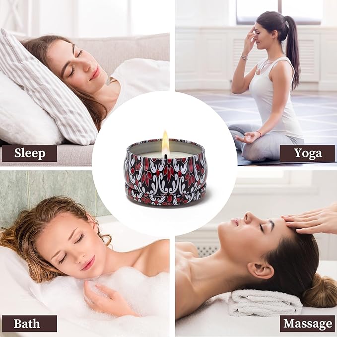 Scented Candles for Home Scented 2 Pack 2.5 oz Natural Soy Wax Candles Gifts for Women, Jasmine Rose Aromatherapy Candles Gifts Set, Portable Small Relaxing Candles Set for Spa, Bath, Yoga