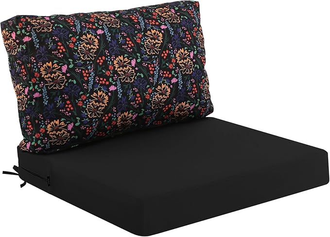 idee-home Outdoor Cushions for Patio Furniture, Outdoor Seat Cushion, Waterproof Hampton Bay Deep Seat Replacement Couch Chair Cushions for Garden Lawn Backyard Deck, 28.5 x 28.5 Floral Pattern