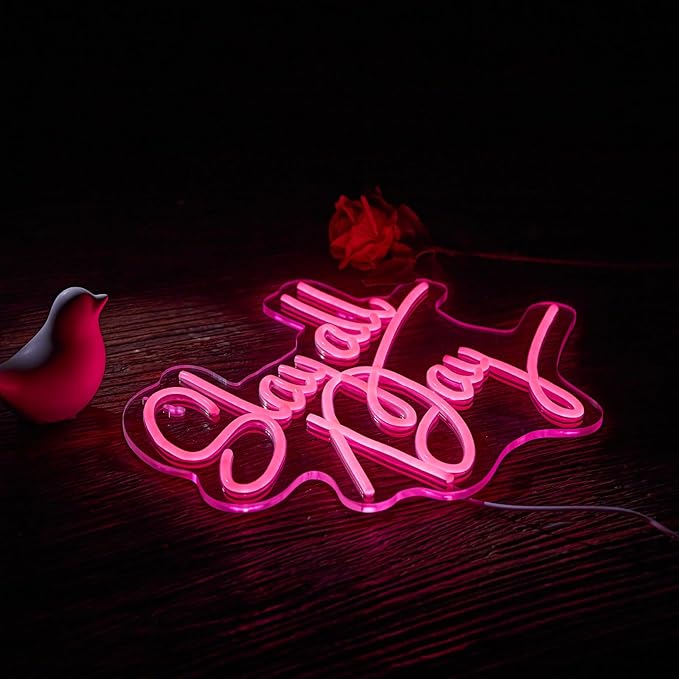 Slay All Day Neon Sign for Wall Décor Dimmable LED Neon Light USB Powered Neon Art signs for Pub Store Man Cave Party(17X13inches,Pink)