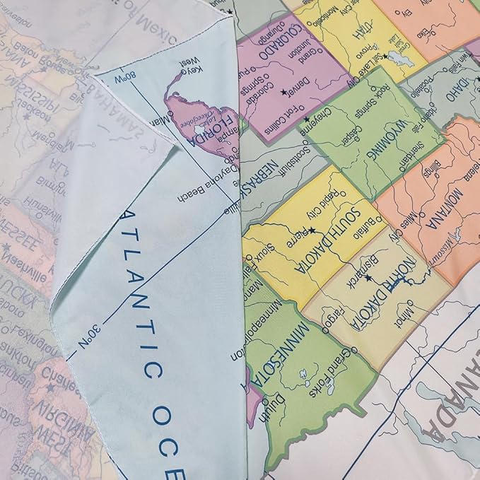 TOMOZ US Maps Classical Country Interior Decor, Educational Wall Hanging for Kids Student Bedroom Living Room 80 x 60Inch