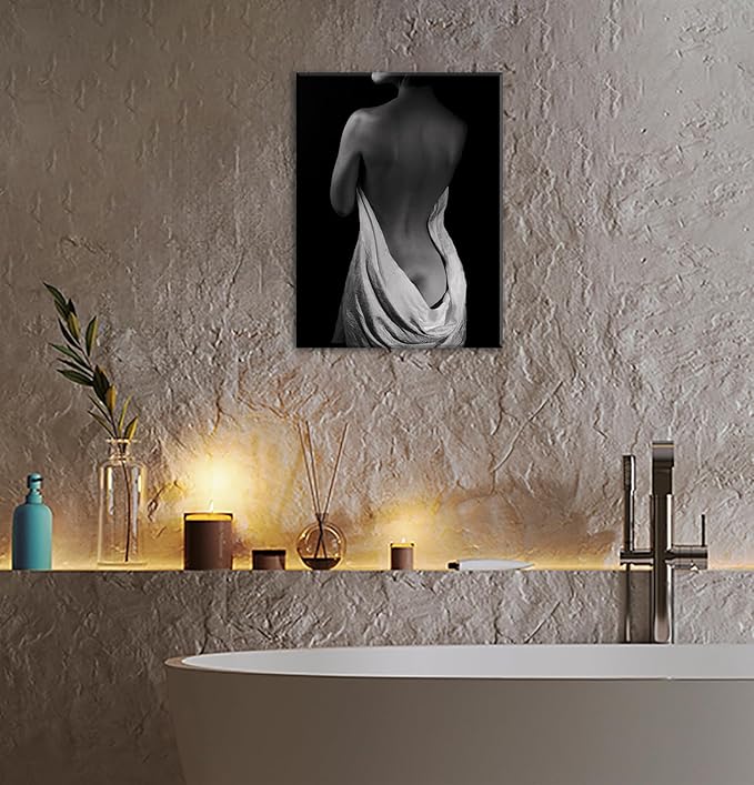 JiazuGo Sexy Posters of Women - Black Sexy Naked Women Canvas Wall Decor Bedroom Living Room Figures Scenery Nude Art Abstract Sexy Girls Used in Bathroom Beautiful Poses Perfect Art Print Painting