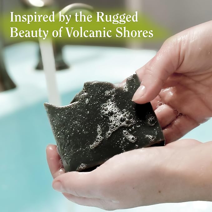 Compass Soap Black Sand Beach| Natural Bar Soap for Men | Soap Bar with Heavy Grit for Exfoliation | Best Mens Bar Soap | Natural, Paraben & Phthalate Free Bath Soap Bars for Men | 5 oz. Pack of 2