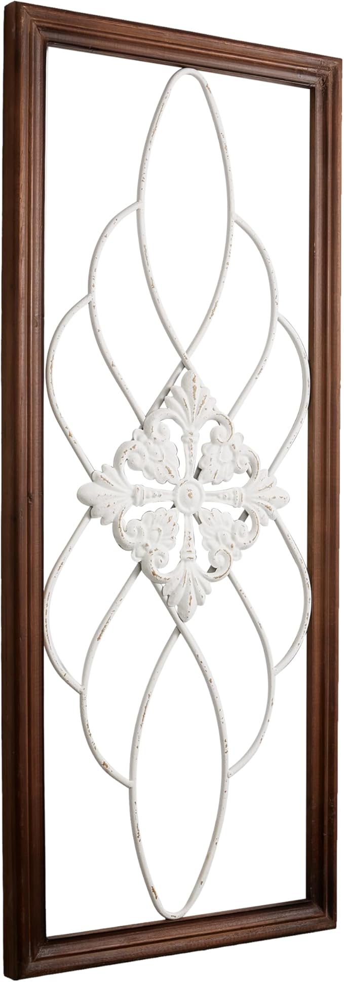 Sintosin Farmhouse Metal Wall Decor for Entryway, 14 x 35 Inch Hanging Burning Finished Wood Framed Wall Art, Decorative Bedroom Above Bed, Wrought Iron, One Piece