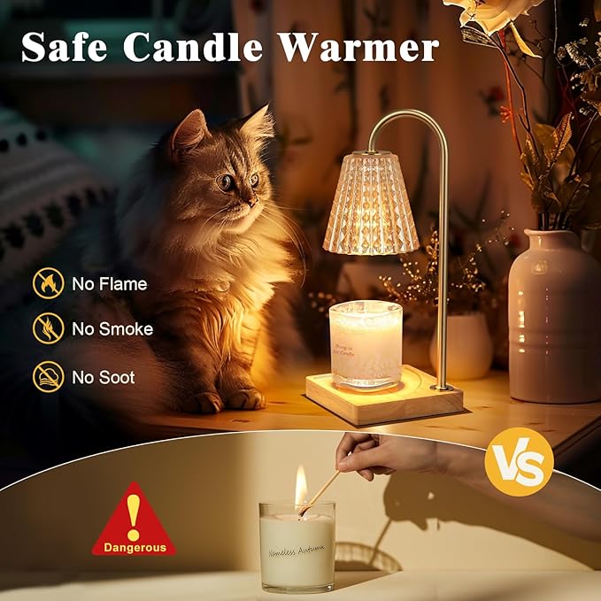 Candle Warmer Lamp with Timer-Dimmable Candle Warmer, Birthday Gifts for Women,House Warming Gifts New Home Bedroom Decor,Wax Warmer for Scented Wax Jar Candles