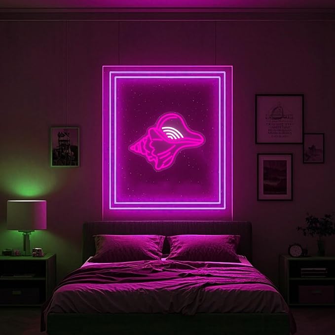 Seashell Neon Sign, Pink Ocean Shells Conch Neon Signs For Wall Decor, Led Light Up Signs for Bar Man Cave Beach Theme Party Wedding Decorations Gifts