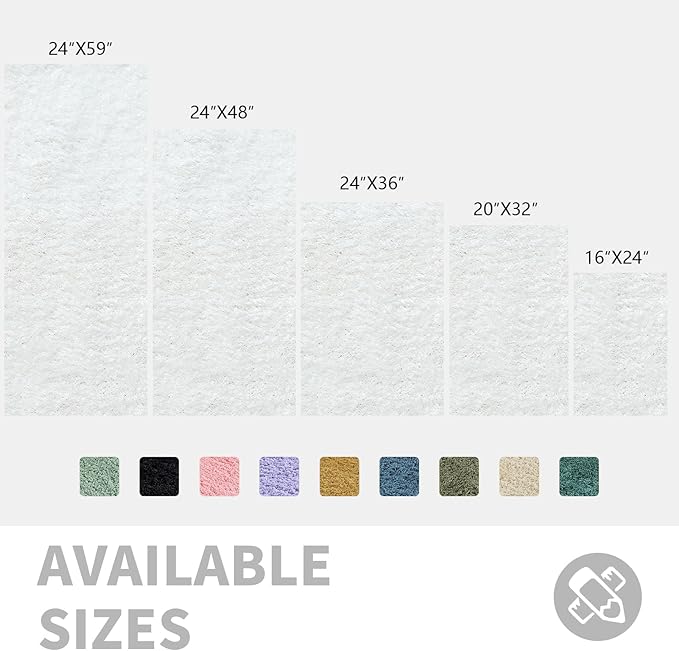 CozeCube White Bathroom Rug 24" x 16", Bath mats for Bathroom Non Slip, Ultra Soft Bath Rugs Washable, Plush Microfiber Area Rugs for Bedroom